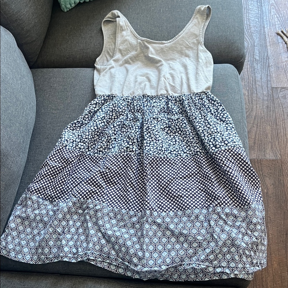 Mossimo Supply Co. Gray Tank Top with Blue Patterned Tiered Skirt - Picture 4 of 4